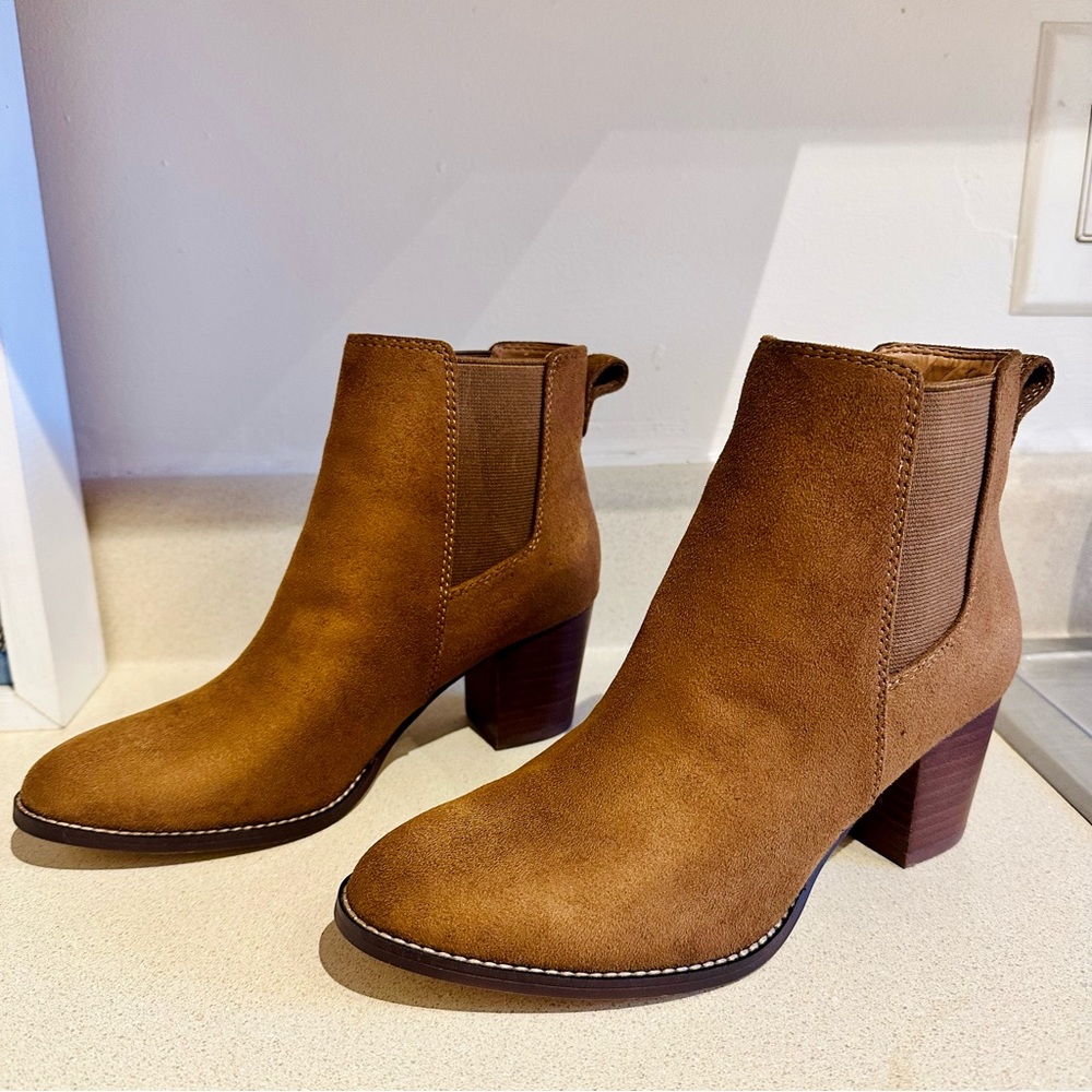 Jcrew Factory Microsuede Heeled Booties